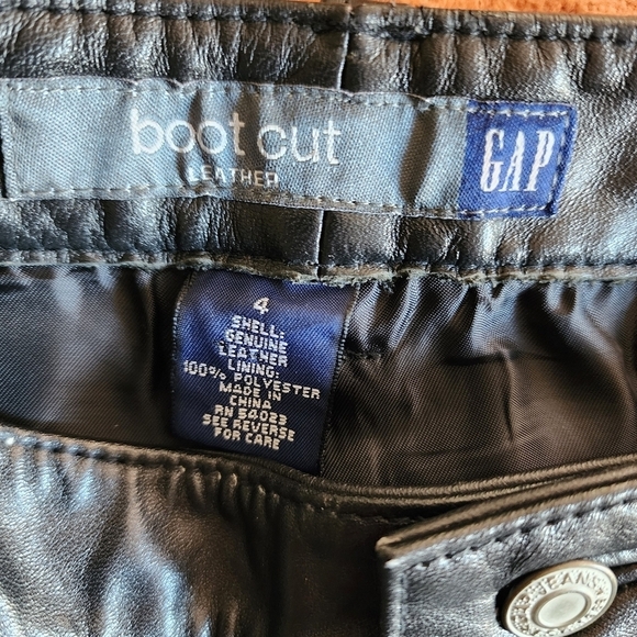 GAP 100% LEATHER BOOT CUT PANTS - Picture 6 of 7